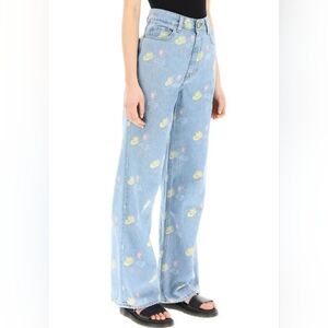 GANNI Magny Wide Leg Floral Jeans Size 26